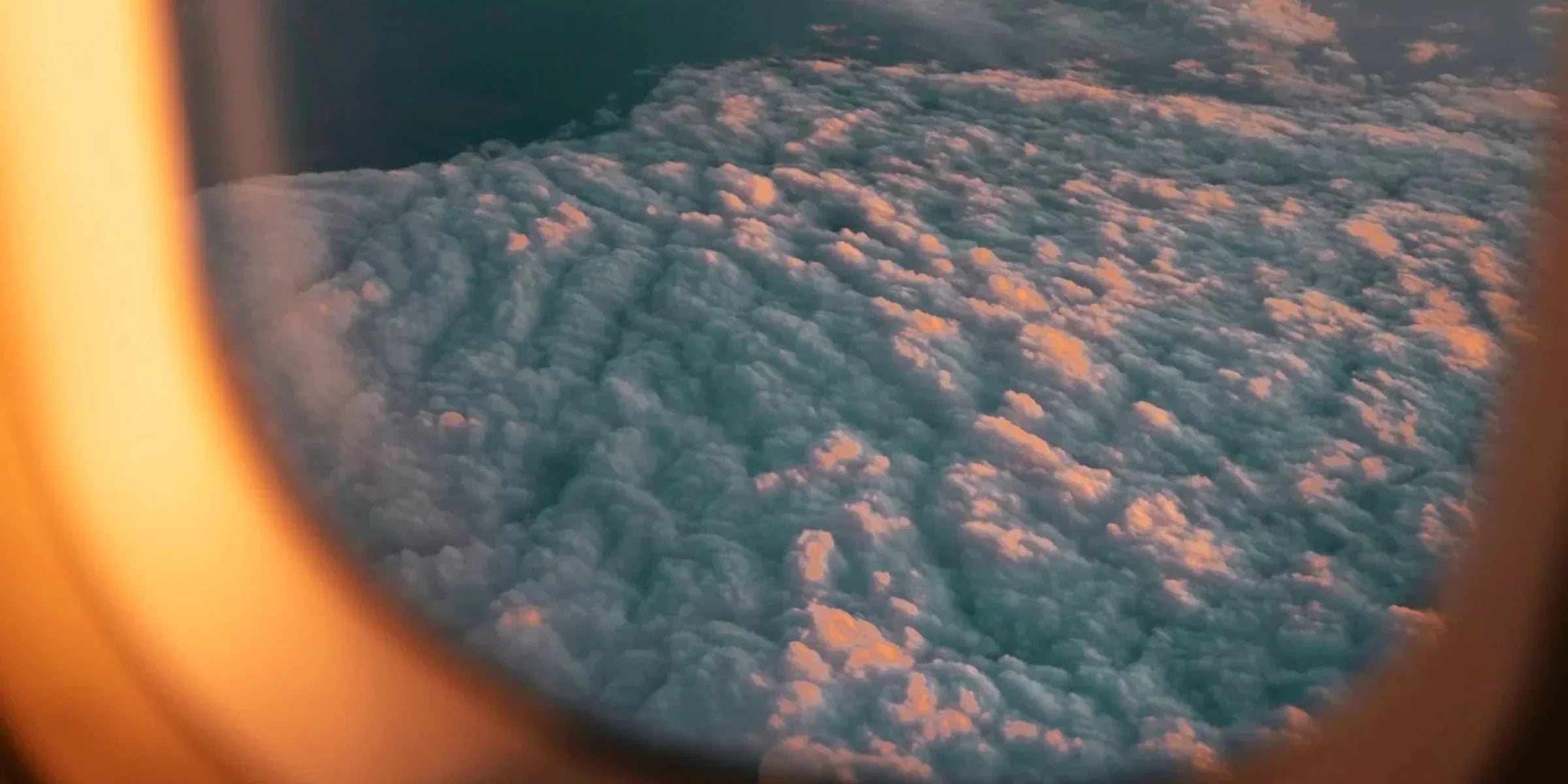 The view from a dry airplane cabin at cruising altitude