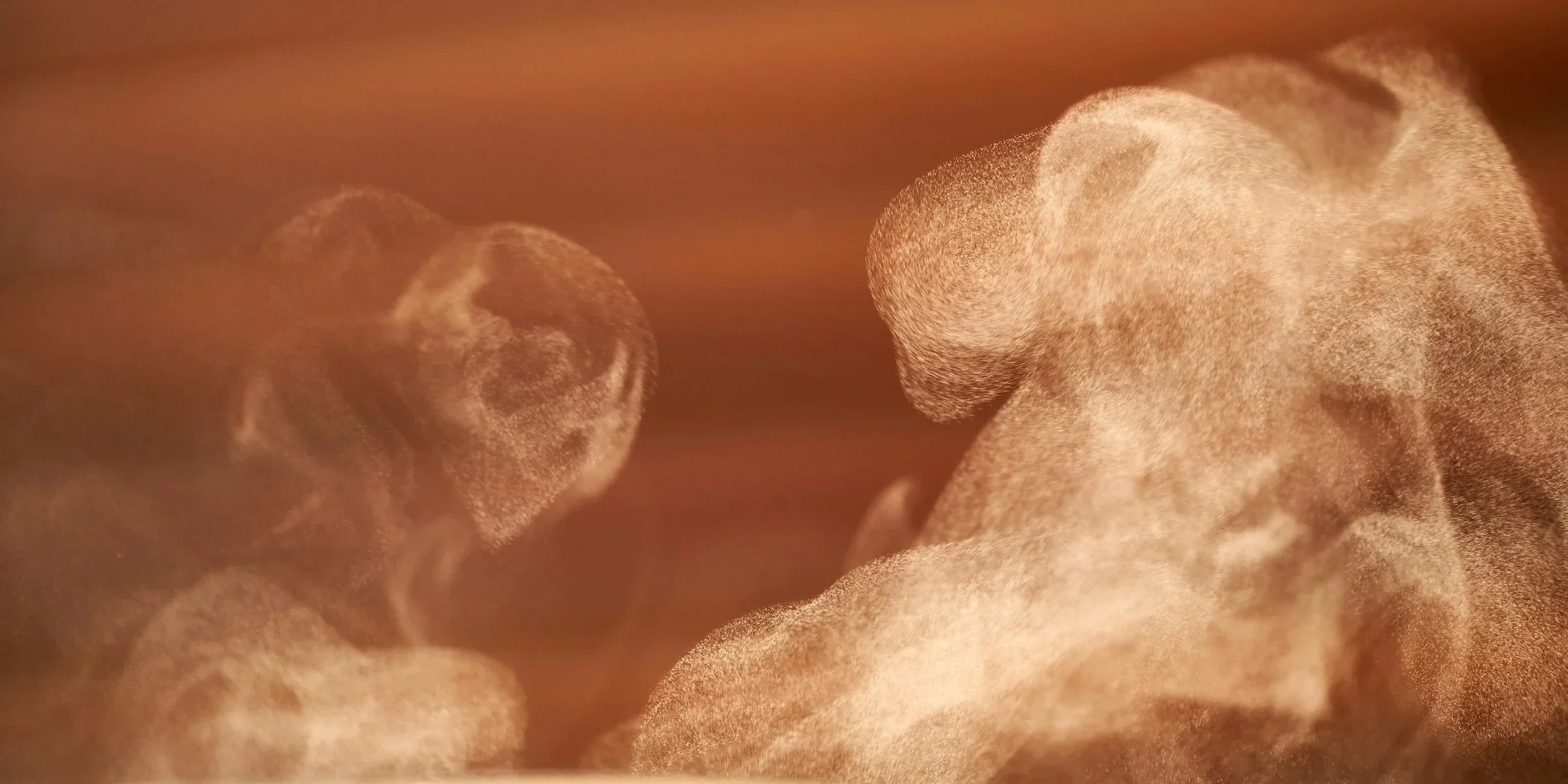humidified air with a blank background showing moisture